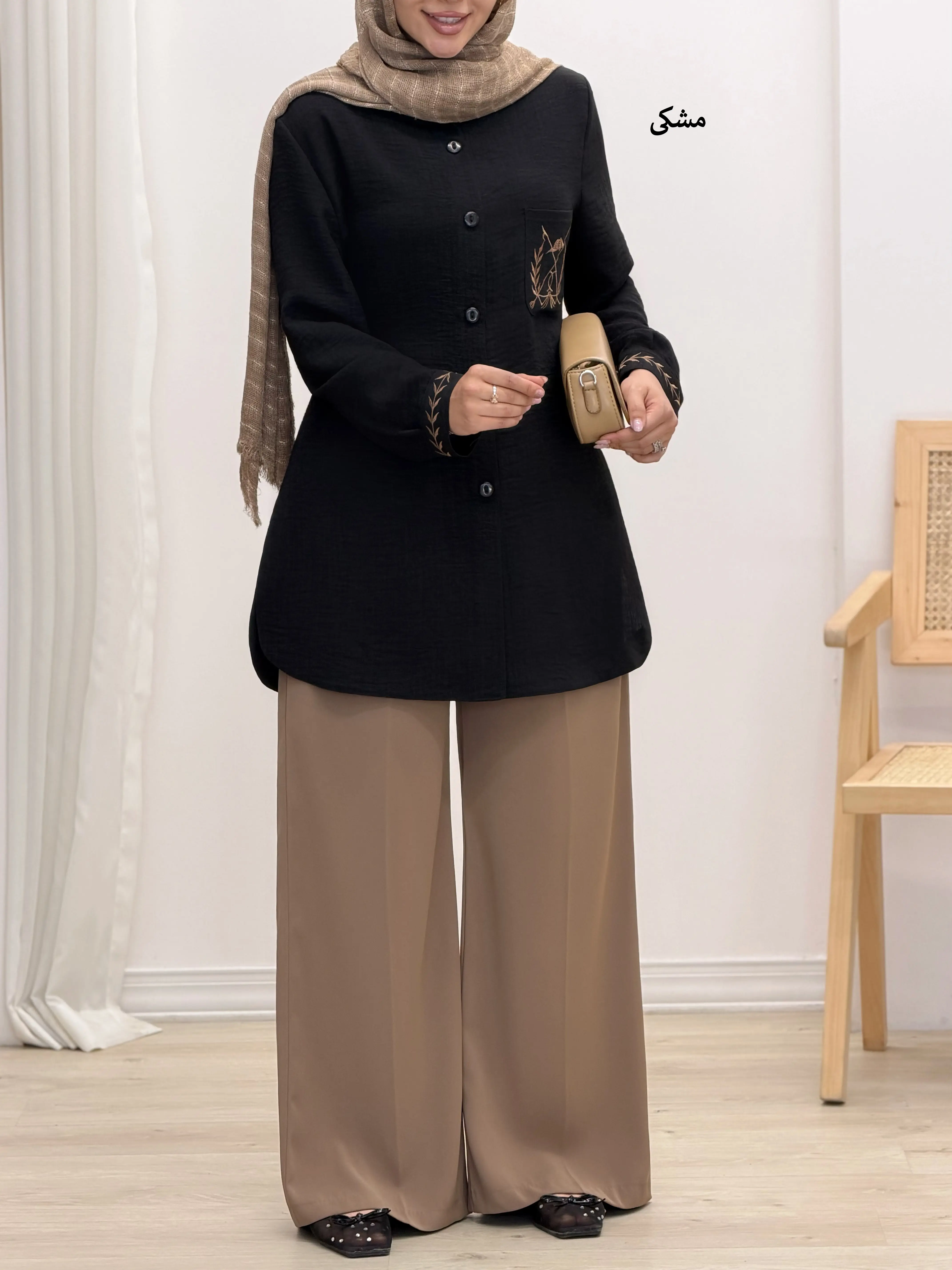 6591-تونیک مانتویی گلاره